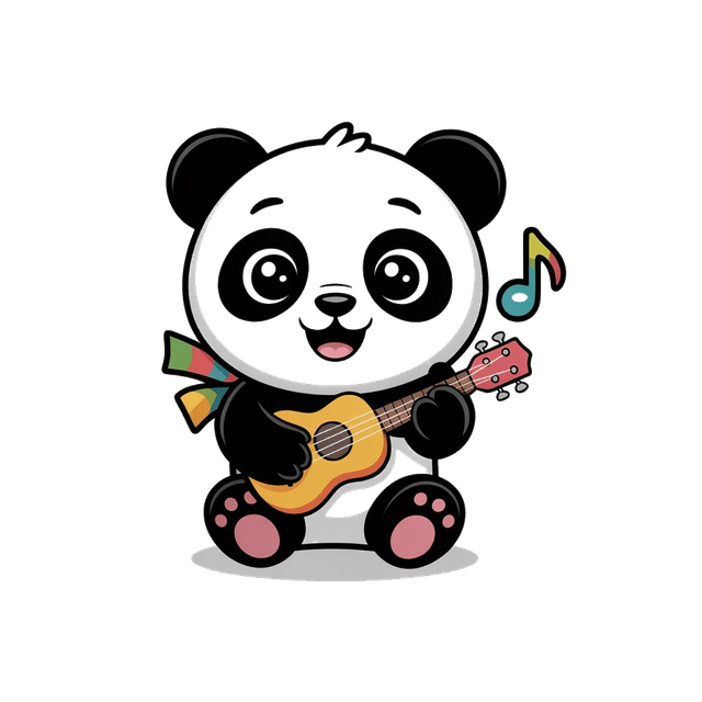 Panda Pip playing guitar